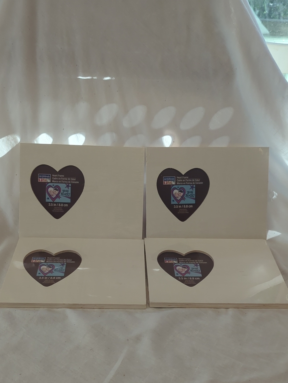 Heart-Shaped Photo Frames (Set of 4) - Cream Tan